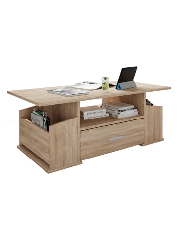 VCM Holz Sofatisch Couchtisch Schublade Junata in Sonoma-Eiche (Sägerau)