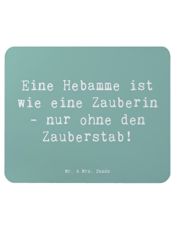 Mr. & Mrs. Panda Mousepad Spruch Hebamme Magie mit Spruch in Meeresbrise