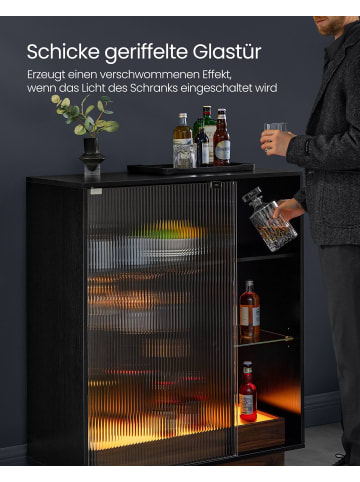 VASAGLE Sideboard Island in Ebenholzschwarz - (B)88 x (H)105 x (T)42 cm