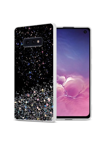 cadorabo Hülle für Samsung Galaxy S10e Glitter in Schwarz mit Glitter