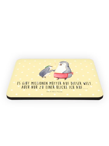 Mr. & Mrs. Panda magnet Pinguin mit Kind mit Spruch in Gelb Pastell