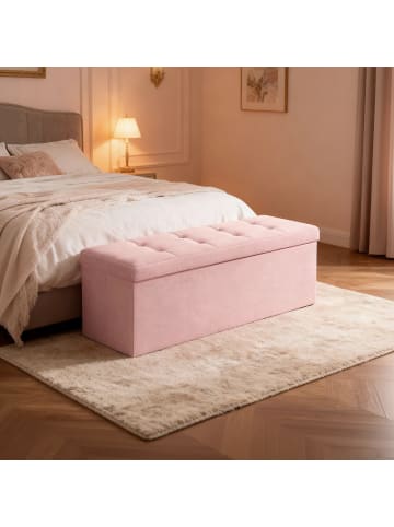 SONGMICS Sitzbank Minota in Rosa - (B)110 x (H)38 x (T)38 cm