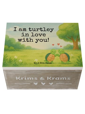 Mr. & Mrs. Panda Kiste Schildkröten Paar Design mit Spruch in Weiß
