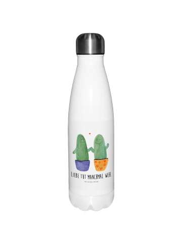 Mr. & Mrs. Panda Thermosflasche Kaktus Liebe mit Spruch in Weiß