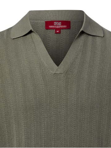 Finshley & Harding London Strick-Poloshirt in khaki