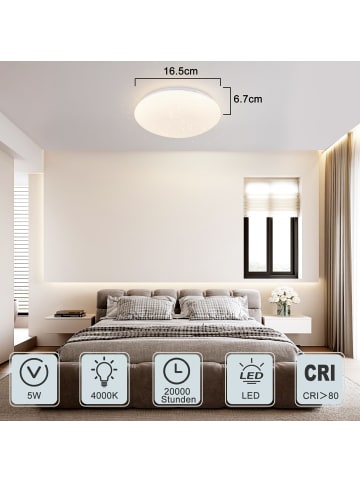 ZMH 2er-Set Deckenleuchte Naturalweiß in Weiß Ø16.5cm