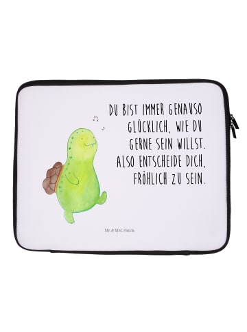 Mr. & Mrs. Panda Notebook Tasche Schildkröte Pfeifen mit Spruch in Weiß