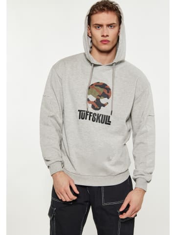 TUFFSKULL Sweatshirt in Hellgrau Melange