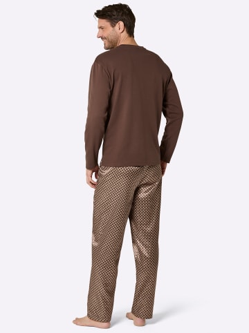 WITT WEIDEN Schlafanzug in camel-schoko-bedruckt