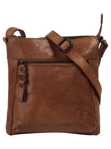 SPIKES & SPARROW Umhängetasche echt Leder in cognac