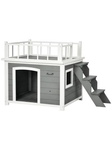 Pawhut Hundehütte 121L x 77B x 78H cm