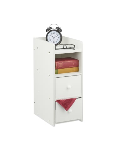 relaxdays 1 x Nachttisch in Weiß - (B)22,5 x (H)55 x (T)34 cm