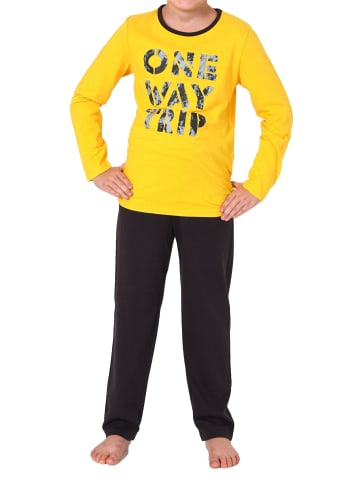 NORMANN Pyjama langarm und - 74127 in gelb