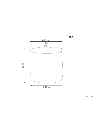 Beliani 2er-Set Korb SILOPI in Weiß