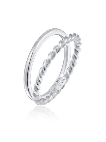 Elli Ring 925 Sterling Silber Twisted in Silber