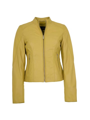 JILANI Lederjacke Lammnappa in Zitronengelb