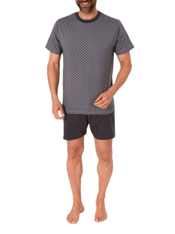 NORMANN kurzarm Schlafanzug Shorty Pyjama print - 77226 in blau