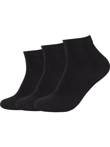 camano Baumwolle Bio Unisex-Kurzsocken 3 Paar ca-soft in schwarz