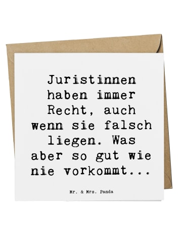 Mr. & Mrs. Panda Glückwunschkarte Spruch Juristin Recht mit Spruch in Weiß