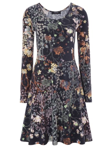 Aniston CASUAL Jerseykleid in schwarz-grün-orange-rot-mais-flieder-rose