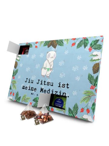 Mr. & Mrs. Panda Adventskalender Panda Jiu Jitsu mit Spruch in Eisblau