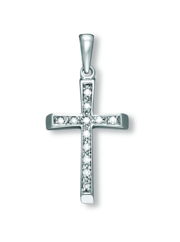 ONE ELEMENT  Zirkonia Kreuz Anhänger aus 333 Weißgold in silber