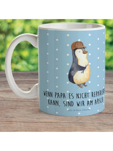Mr. & Mrs. Panda Camping Tasse Wenn Papa es nicht reparieren kan... in Blau Pastell
