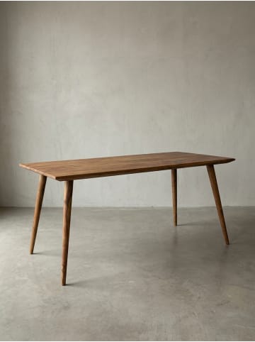 KADIMA DESIGN Massivholz Esstisch im Retro Landhausstil, handgefertigt, Sheesham-Holz