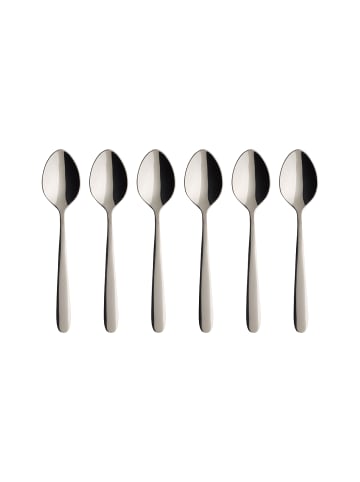 Villeroy & Boch 6er Set Kaffeelöffel Daily Line 14,2 cm in silber