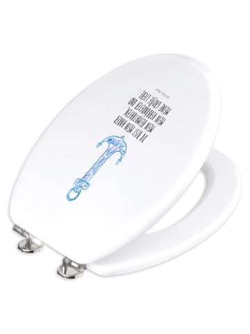 Mr. & Mrs. Panda Toilettendeckel Anker Blau mit Spruch in Weiß