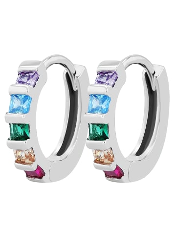 Adeliás Damen Ohrringe – Creole aus 925 Silber in weiß