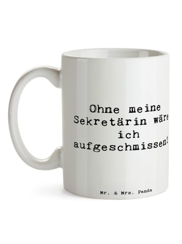 Mr. & Mrs. Panda Tasse Spruch Sekretärin Helfer mit Spruch in Weiß