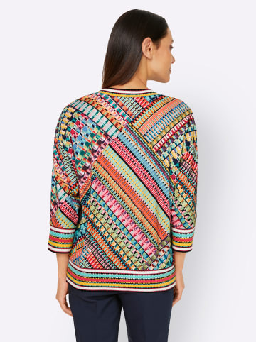 Heine Druck-Shirt in smaragd-pink-gemustert