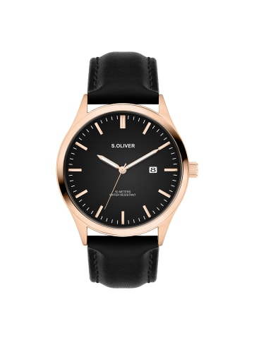 s.Oliver Armbanduhr Klassisch & Elegant in schwarz