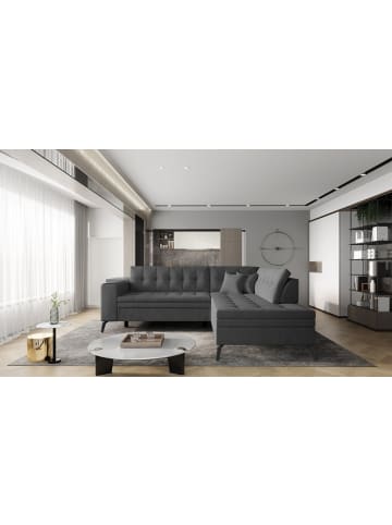 MF Design Lenny Recamiere Rechts in Asphalt -  (L) 210 x (B) 260 x (H) 93 cm