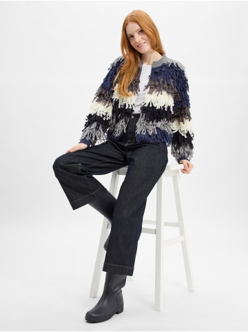 Rich & Royal Strickjacke in blau grau - 0001