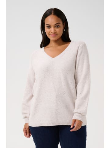 KAFFE curve Strickpullover KCluela in Feather Gray Melange