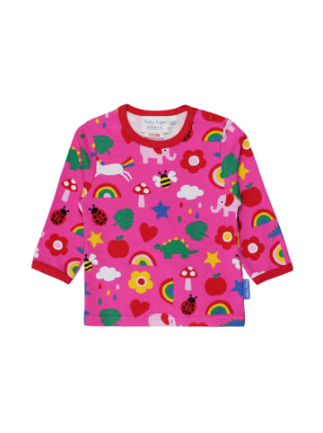 Toby Tiger Langarmshirt mit Spielzeug Print in rosa