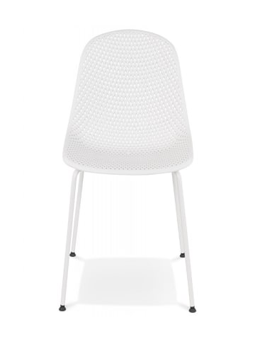 KADIMA DESIGN Perforierter Designerstuhl aus Plastik | Modernes Design in Weiß