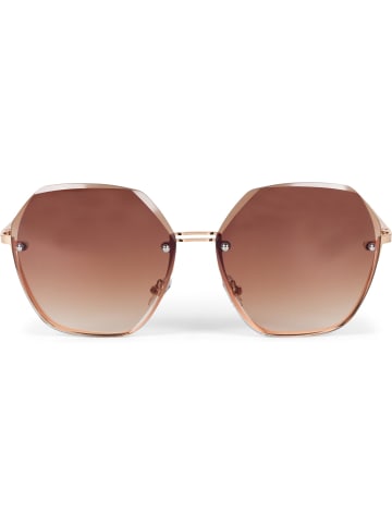 styleBREAKER Ovale Sonnenbrille in Gold / Braun Verlauf