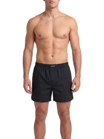normani 3 Stück Herren Web Boxershorts in Schwarz