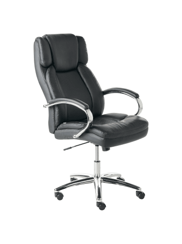 Beliani Chefsessel HONOR in Schwarz/Silber - (W) 65 x (H) 112 x (L) 65 cm