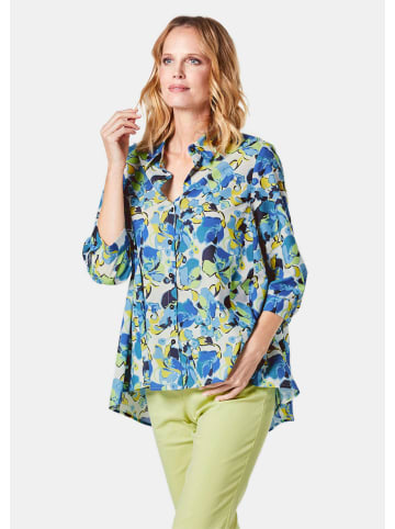 GOLDNER Druckbluse Moderne Druckbluse in legerer Form in weiß / marine / gemustert
