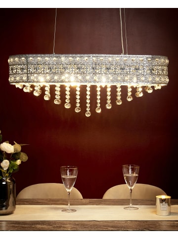 Beliani Pendelleuchten BELELLE in Silber - (W) 86 x (H) 120 x (L) 23 cm