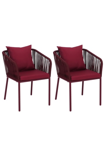 MCW 2x Gartenstuhl N41, Bordeaux, Kissen bordeaux