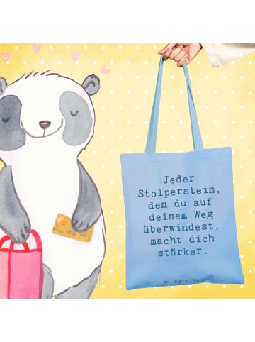 Mr. & Mrs. Panda Einkaufstüte Spruch Stolpersteine im Alltag mei... in Sky Blue