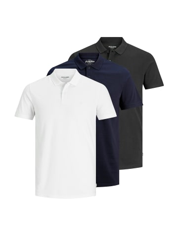 Jack & Jones Poloshirt 3er Pack in Schwarz/Blau/Weiß