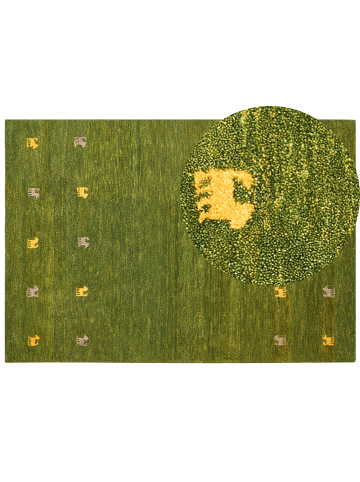 Beliani Kurzflor YULAFI in Grün/Gelb/Beige - (W) 160 x (L) 230 cm