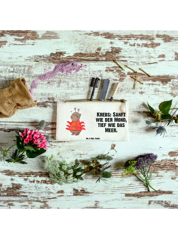 Mr. & Mrs. Panda Kosmetiktasche Krebs Astrologie mit Spruch in Weiß