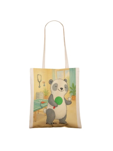 Mr. & Mrs. Panda Tragetasche Panda Tischtennis Design ohne Spruch in Weiß